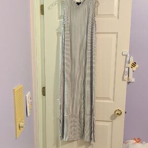 J. Jill White and Black Striped Maxi Dress